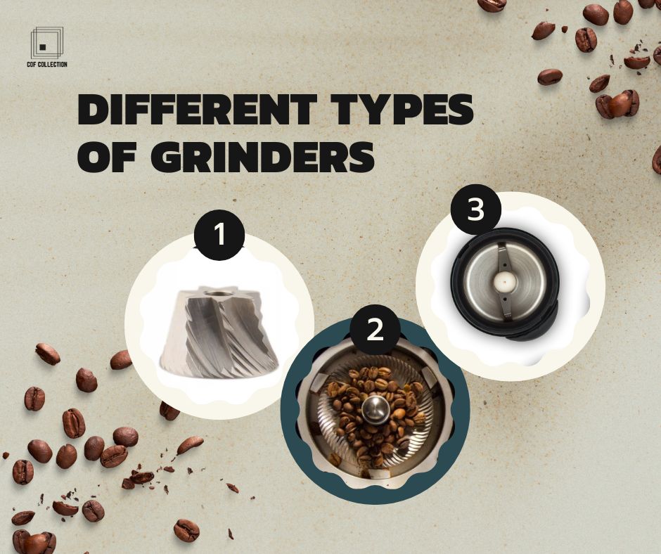 The three most common types of grinders