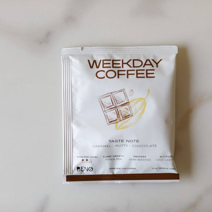 Weekday coffee drip bag กาแฟถุงดริป พร้อมดื่ม Beno กาแฟไทยแท้ Typica Bean ดอยหลวง